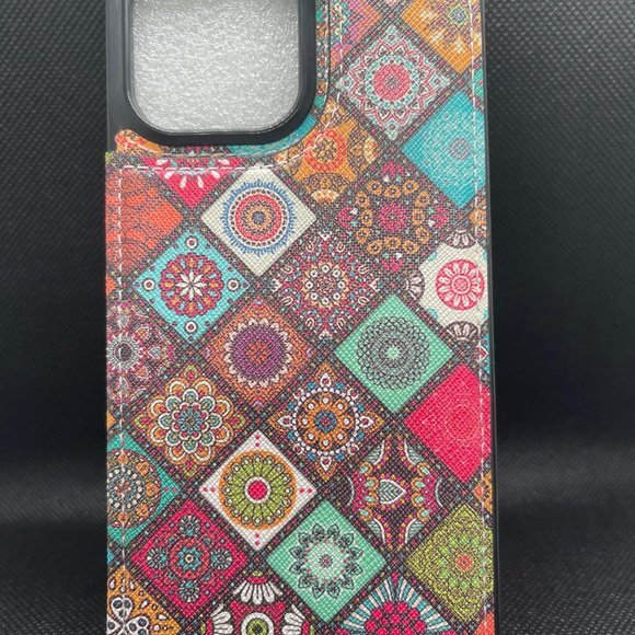 For iPhone 13 Pro Max Case 6.7 inch Credit Card Holder Luxury PU Leather Mandala - Picture 2 of 5